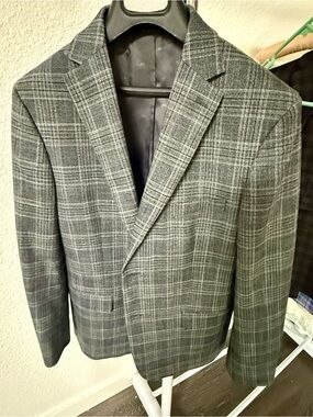 Michael Kors Gray Plaid Blazer 18